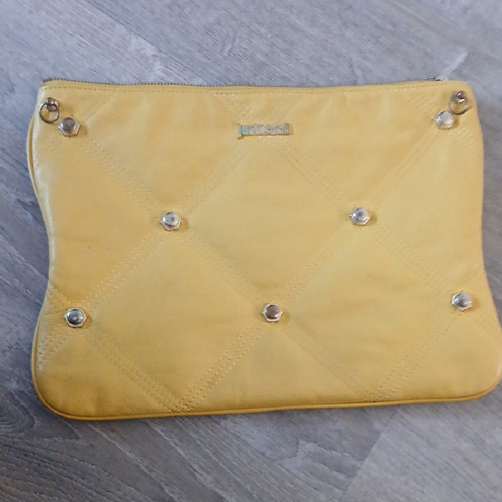 Just CAVALLI Yellow Quilted Pouch